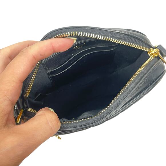 Celine C Charm Quilted Calfskin Small Crossbody Camera Bag Black Gold 2019 - Picture 12 of 16